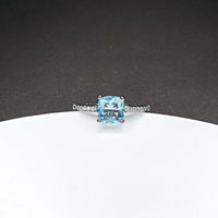 European And American Four Prong Sapphire Moissanite Diamond Ring