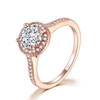 Micro Inlaid AAA Zircon White Gold Diamond Ring