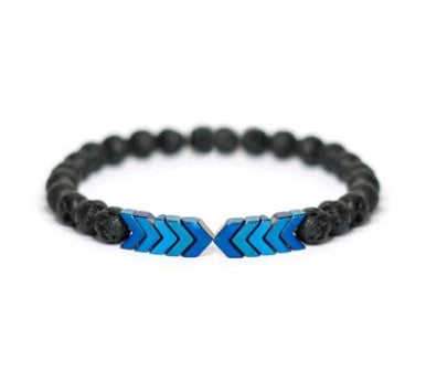 Purple Arrow Volcanic Stone Lava stone Magnetic Bracelet