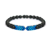 Purple Arrow Volcanic Stone Lava stone Magnetic Bracelet