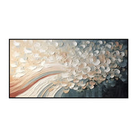 Hand-Painted Modern Home Decor Wall Art Picture White Cherry Blossom Tree Thick Palette Knife Oil Painting On Canvas Decoration