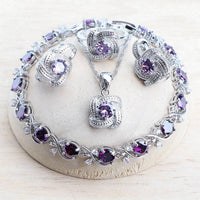 Blue Zirconia Women Jewelry Sets 925 Sterling Silver Wedding