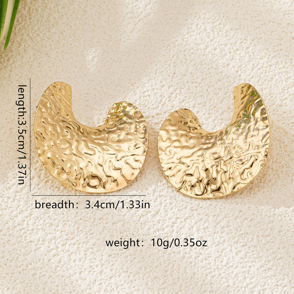 Water-wave Crescent Moon Trendy Street-style Earrings For Women