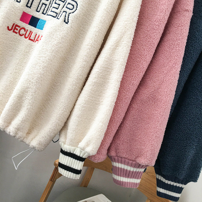 Autumn Lamb Velvet Plus Velvet Thick Sweater Women