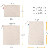 Cotton Drawstring Bag Safe Store Foods Bag Multi-Purpose Fruit Vegetable Rice Bread Shopping Bag