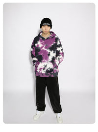 Loose Tie Dye Sweater Hooded Loose Terry Mens Cotton Sweater