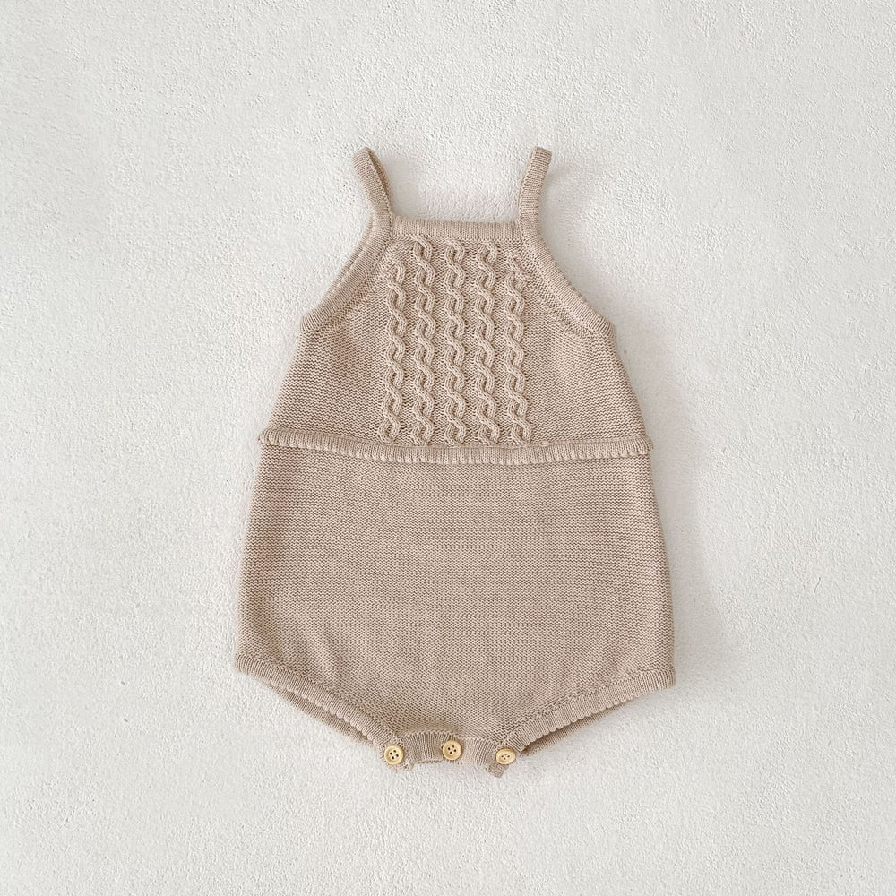 Children's Sling Twist Knitted Jumpsuit