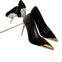 Summer New Socialite Style French Style Metal Pointed Stiletto Heel High Heels For Women