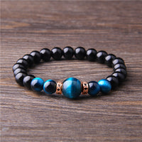 Tiger Eye Natural Stone Beaded Bracelet for Men