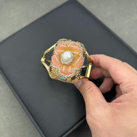 New Natural Tourmaline Inlaid Pearl Flower-shaped Suit