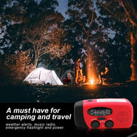 Portable Solar Emergency Weather Radio, Hand-cranked, AM Or FM Channels, NOAA Survival Radio, With LED Flashlight, 2000 MAh Rechargeable Battery, Suitable For Smartphones, Suitable For Home, Outdoor C
