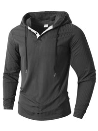 Fallwinter Long-sleeve Casual Sports Hoodie With Drawstring
