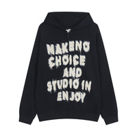 Loose Casual Letter Print Zipper Sweater
