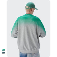Tide Brand Hand-painted Gradient Terry Round Neck Couple Men's Sweater