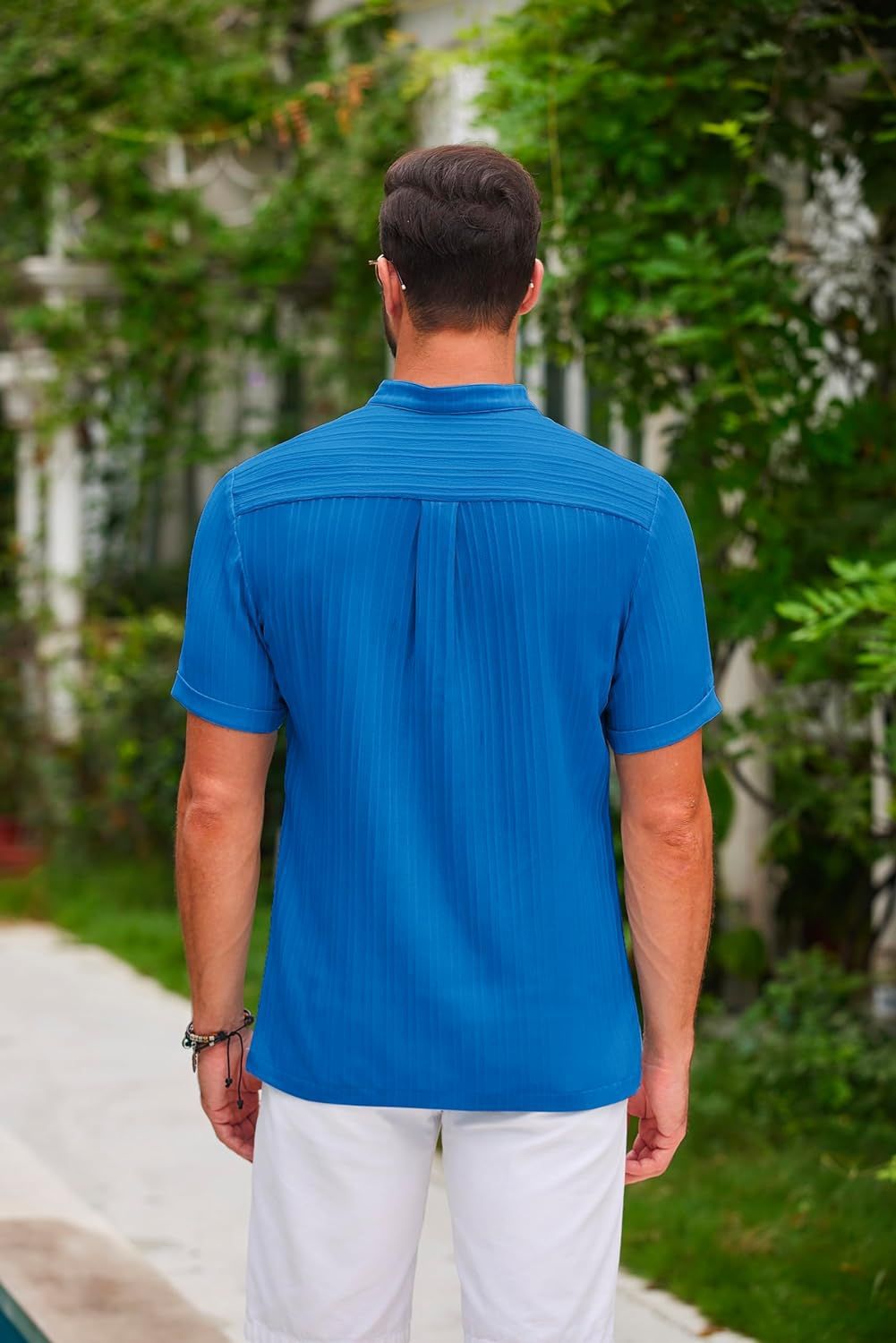 Men's Striped Polo Shirt Short Sleeve Casual Summer Beach Top