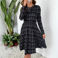 Long-sleeved Cinched Umbrella-style Dress