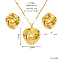 Stainless Steel Vintage Necklace And Stud Set Titanium Steel Jewelry Pendant Necklace And Earrings