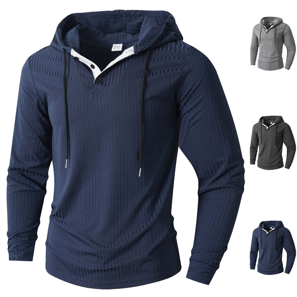 Fallwinter Long-sleeve Casual Sports Hoodie With Drawstring