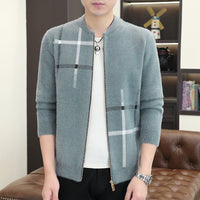 Mens Sweater-Like Casual Jacket In Mink Velvet