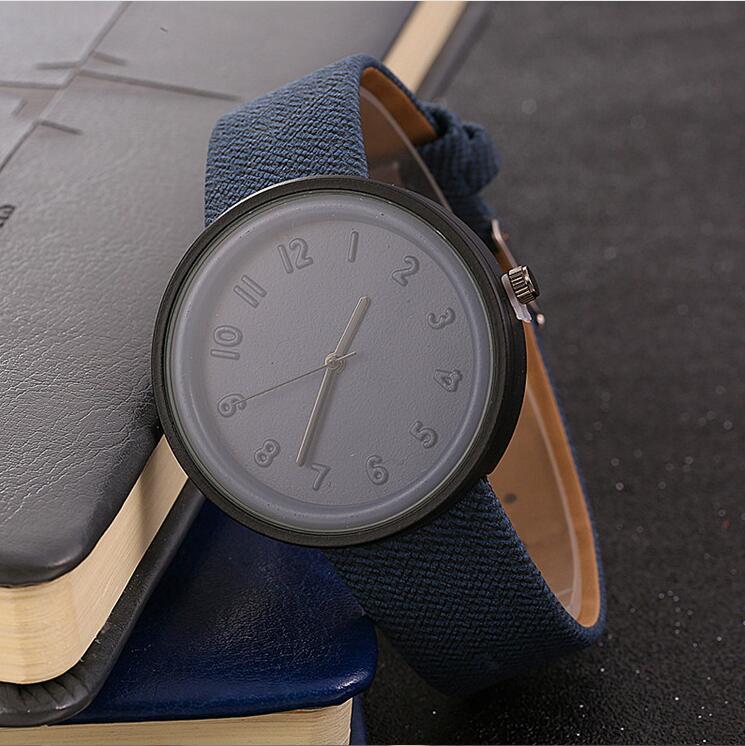 Women Denim Style Quartz Watch Fashion Printed Belt Wristwatch