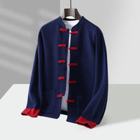 Chinese-style Tang Suit Mens Retro Casual Long-sleeve Jacket