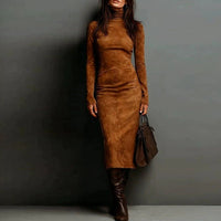 Women's Turtleneck Long-Sleeve Bodycon Dress