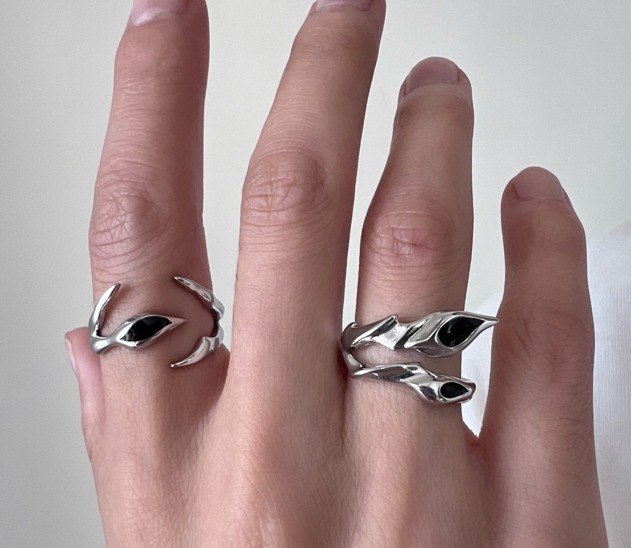 Irregular Black Onyx Ring Street Style Metal Ring Unisex Fashion Jewelry