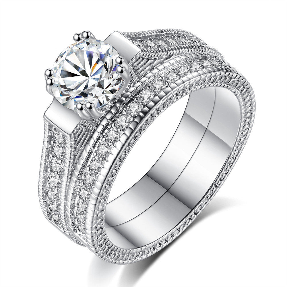 New Jewelry Amazon Accessories Personality Ring Zircon