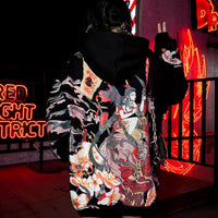 Chinese style printed hooded sweatshirt men