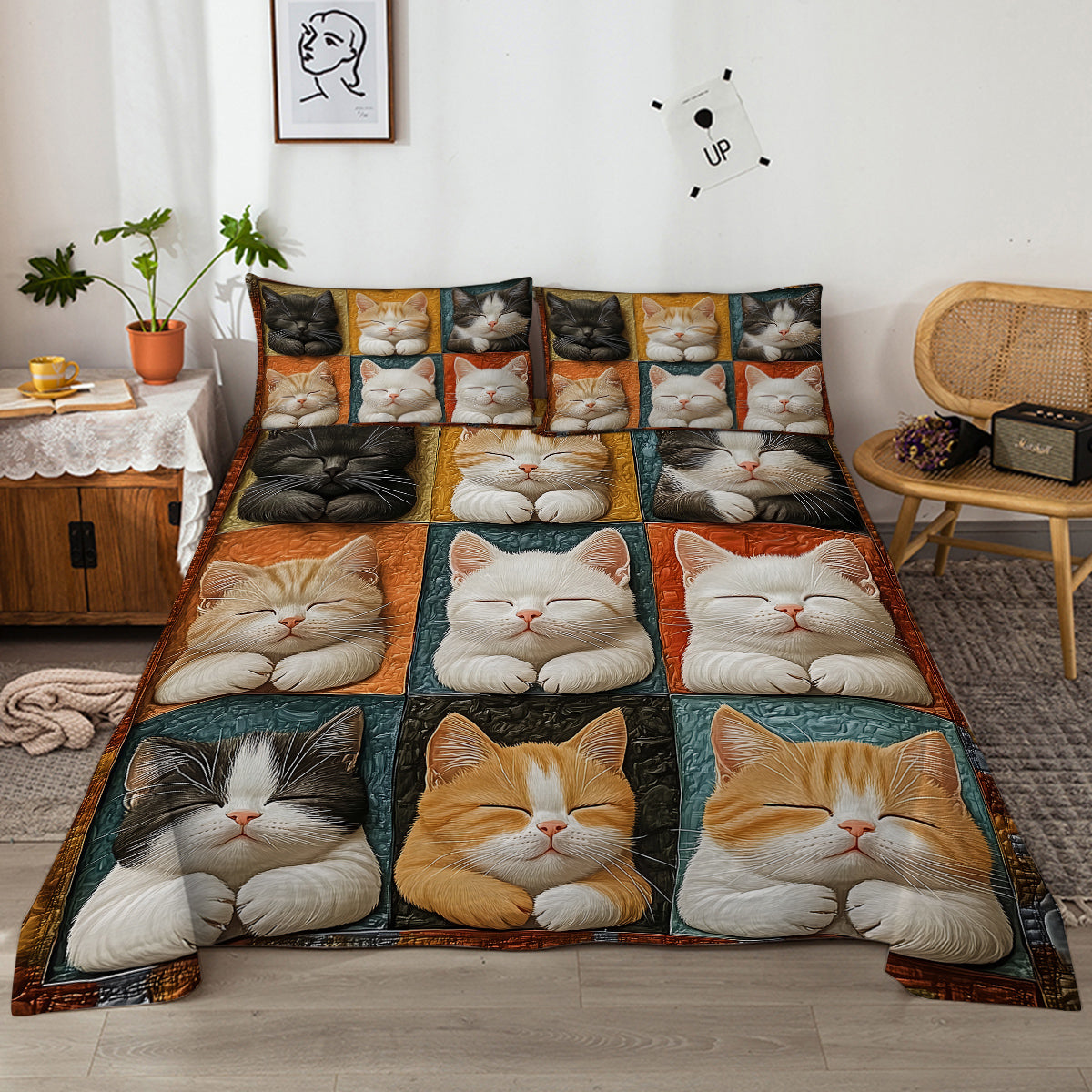 4pcs Cute Cat Cute Pet Series Beds