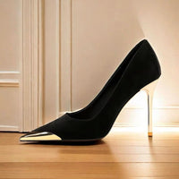 Summer New Socialite Style French Style Metal Pointed Stiletto Heel High Heels For Women
