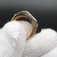 Mens Retro Alloy Ring With Rhinestone Inlay