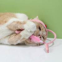 New Head Wearing Feather Funny Cat Stick Funny Cat Toy Stick Gray Big Eye Pet Toys Pet Products