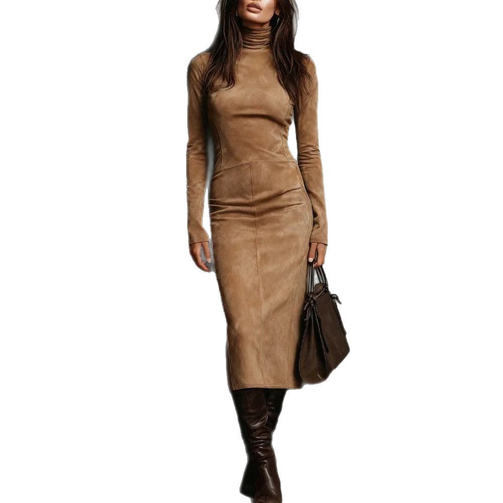 Women's Turtleneck Long-Sleeve Bodycon Dress
