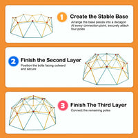10FT Climbing Dome For Kids Jungle Gym Apply To Park Dome Climber With Swing Playground Equipment,Blue