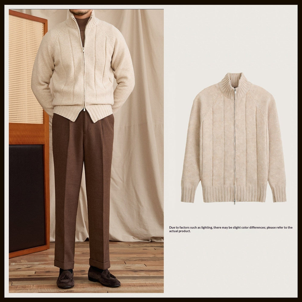 Short, Stylish Wool-blend Sweater For Men