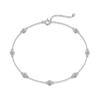 Stylish S925 Silver Five-Flower Light-Luxury Moissanite Bracelet