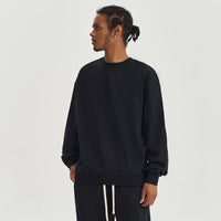 Solid Color Round Neck Men's Sweater Heavy Thickening American Fashion Brand Loose