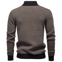 Mens Thickened Half-Zip Stand-Up Collar Casual Sweater