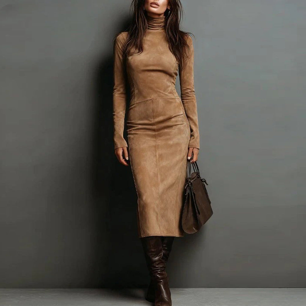 Women's Turtleneck Long-Sleeve Bodycon Dress