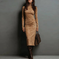 Women's Turtleneck Long-Sleeve Bodycon Dress