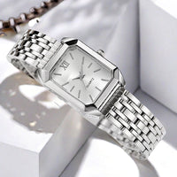 The Lady Is Just Wearing A Square Quartz Watch
