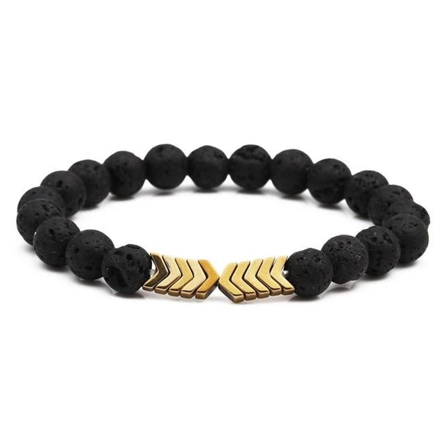 Purple Arrow Volcanic Stone Lava stone Magnetic Bracelet