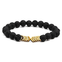 Purple Arrow Volcanic Stone Lava stone Magnetic Bracelet