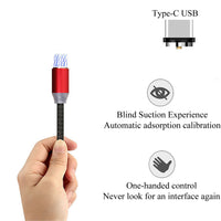 Android Type c Three-in-One Magnetic Suction Head Charging Cable