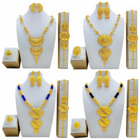 High-end Bridal Wedding Necklace Earring Ring Bracelet Ornament Suit