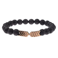 Purple Arrow Volcanic Stone Lava stone Magnetic Bracelet