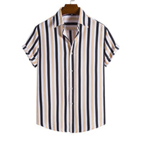 Men's Striped Fashionable Loose Short-Sleeve Shirt