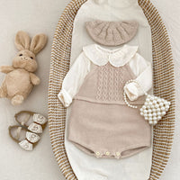 Children's Sling Twist Knitted Jumpsuit