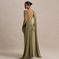 Sexy, Figure-hugging Backless Dress With Fluttering Ribbons
